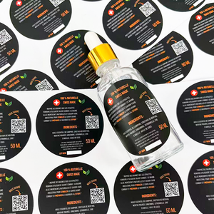 מדבקות עגולות מודפסות בהתאמה אישית עם לוגו, מדבקות ויניל עמידות למים למוצרי שמן לשיער עם קוד <span class=keywords><strong>QR</strong></span> - Product Image 1
