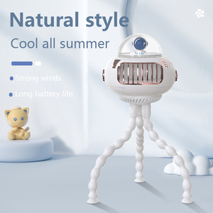 Nuevo Ventilador para Cochecito de Bebé, Cabezal Giratorio, Sin Aspas, Tipo Pulpo, Portátil, Recargable, Silencioso, Pequeño - Product Image 1