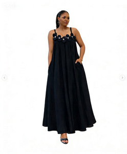 Factory Custom 2026 New Women French Heavy Craft 3D Flower <b>Slip</b> Dress Loose Fit Backless <b>Long</b> Maxi Dress Summer Holiday Casual - Product Image 4