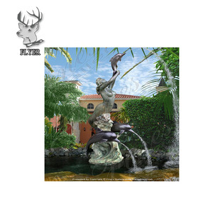 Décoration de jardin d'extérieur, sculpture en métal, fontaine de cascade de <span class=keywords><strong>sirène</strong></span> en bronze de jardin, de haute qualité et à bas prix - Product Image 6
