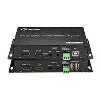 HD-MI ke konverter serat optik 4K @ 60Hz 10Km HD-MI KVM Extender dengan Mouse Loop keluar kabel serat optik SFP