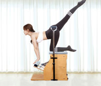 Banc Combo Wunda en Bois Portable et Réglable, Chaise de Stabilité Pro Step Focus pour Pilates en Studio et à Domicile
