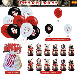 Decorazioni per Festa di Compleanno a Tema <span class=keywords><strong>Horror</strong></span>: Striscione, Topper per Torte e Cupcake, Palloncini in Lattice Stampati con Elio - Product Image 5