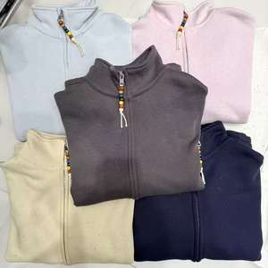 ZEYA, sudadera con cremallera y cuello levantado para mujer, tela moteada, cuentas coloridas con cremallera, chaqueta informal Multicolor, moda para mujer - Product Image 2