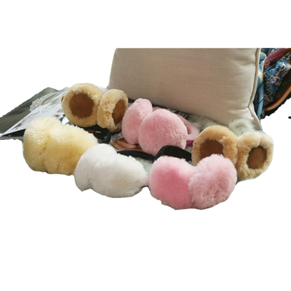 Милые наушники для женщин, детей, девочек, теплые мягкие плюшевые удобные зимние уличные теплые наушники из овчины