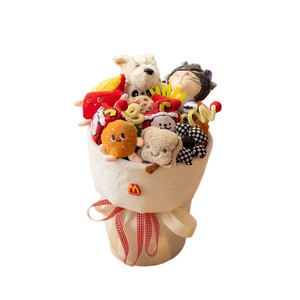 Bouquet di Peluche Personalizzato per la Laurea, Creativo Cane West Highland Terrier Imbottito con <span class=keywords><strong>Fiori</strong></span> per Bambini - Product Image 1
