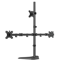 Bras de moniteur articulé à trois supports de bureau réglables en hauteur avec écran d'ordinateur 3 PC