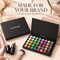 Palette de fards à paupières multichromes nacrés tons terreux personnalisée en marque propre, 40 couleurs, longue tenue pour un look naturel