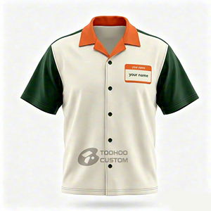 TOOHOO ขายส่งเสื้อโบว์ลิ่งผู้ชายแบบใหม่ ODM ผ้าแคนวาสโพลีเอสเตอร์ 100% แขนสั้น สวมใส่สบาย ระบายอากาศได้ดี ปรับแต่งได้ - Product Image 2