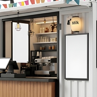 Kiosque Conteneur Préfabriqué Personnalisable, Boutique Modulaire pour Café, Lait, Fleuriste, Stand, Appartement, Usage Domestique