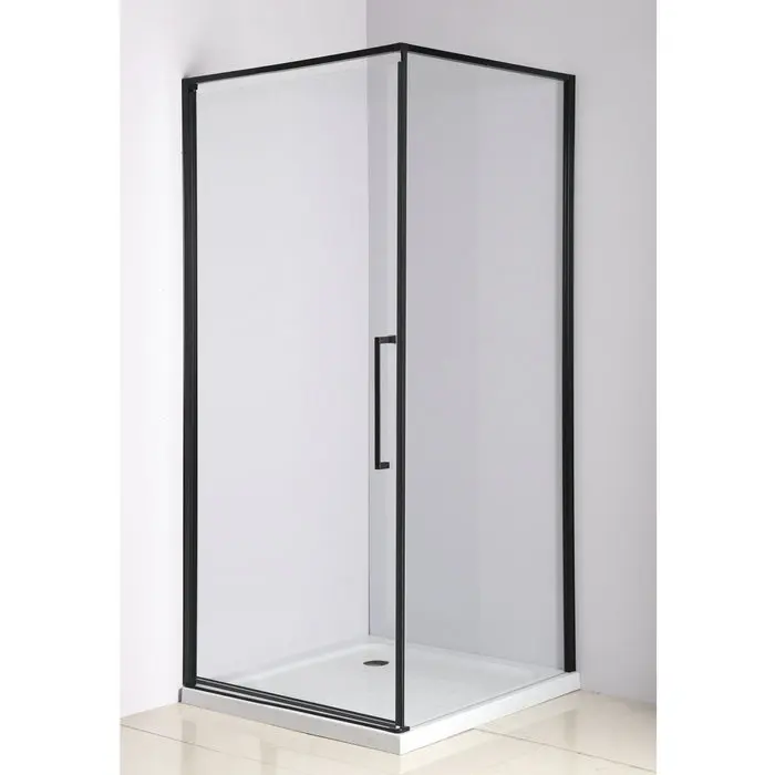 2021 Royo Black Framed Pivot Shower rooms with clear tempered glass shower room bathroom with shower tray