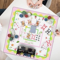 Tapis de Mahjong Thème Cocktail 31,5 po, Tapis de Jeu Antidérapant et Anti-bruit Martini Mojito Citron pour Fêtes et Jeux de Bachelorette