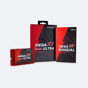 Cartouche de jeu Mega X7 Ultra LED Light Instant Save pour la <span class=keywords><strong>console</strong></span> de jeu <span class=keywords><strong>SEGA</strong></span> GENESIS Mega Drive MegaDrive Region Free avec manuel - Product Image 1