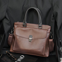 Sacoche Homme Vintage à Poche Avant et Boucle de Verrouillage, Multifonction, Porte-Documents, Sac à Bandoulière Personnalisé pour Ordinateur Portable, Idéal Voyage et Bureau