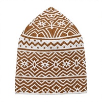 Gorro Kufi Estilo Omaní para Hombre, Gorro de Oración Musulmán Bordado, Tocado Islámico Tradicional, Acrílico Satinado, Ecológico, Transpirable