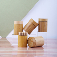Botol dan toples kaca bambu 30ml 50ml 100ml 120ml botol kaca dengan tutup tahan bambu untuk anak dengan logo dan cetakan khusus