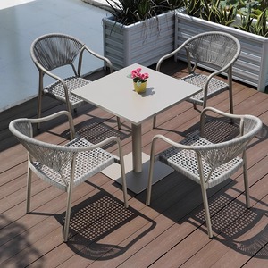 Ensemble <span class=keywords><strong>de</strong></span> table et <span class=keywords><strong>de</strong></span> chaises <span class=keywords><strong>de</strong></span> salle à manger d'hôtel français contemporain, en aluminium pliable, <span class=keywords><strong>6</strong></span> <span class=keywords><strong>places</strong></span>, meubles <span class=keywords><strong>de</strong></span> <span class=keywords><strong>jardin</strong></span> d'extérieur - Product Image 2