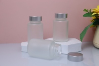 Bouteille de capsule à large bouche givrée transparente 60cc Bouteille en verre de grande capacité