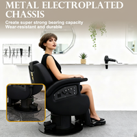 Équipement de salon de coiffure au design moderne, fauteuil de barbier électrique inclinable de luxe avec réglage de la hauteur pour les soins capillaires