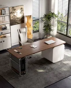 现代家居欧式办公桌行政木制办公桌不锈钢办公桌