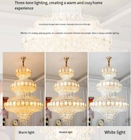 Lustre en cristal LED de luxe pour villa, grand escalier intérieur, hall d'entrée élégant, hôtel duplex, salle de banquet de mariage, luminaire suspendu
