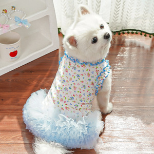 Ropa para Mascotas de Primavera/Verano, con Volantes y Estampado Floral, para Perros y Gatos, al por Mayor, de Alta Calidad y Bajo Precio, para Bichón - Product Image 6