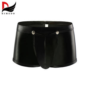 Calzoncillos bóxer de hombre de cintura media, exóticos, de piel sintética con abertura frontal, para discoteca y escenario - Product Image 2