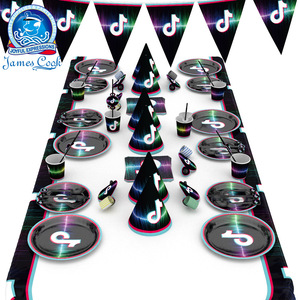 James Cook TikTok Party Supplies Kit <b>Disposable</b> Plates Cups <b>Tablecloth</b> Pennants Birthday Decor Modern Style - Product Image 1