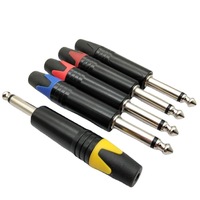 Micro 6.5mm 6.35mm Cuivre MCX Connecteur Plaqué Or 3 Pôles 1/4 Jack Mono Mâle Prise Argent Microphone TS Plug DIY Métal Pin