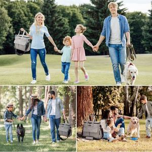Sac de voyage pour chien BSCI, ensemble de voyage pour animaux de compagnie pour le week-end, sac fourre-tout approuvé par les compagnies aériennes pour chiens et chats, organisateur pour fournitures avec - Product Image 6
