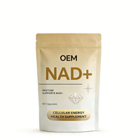 Compléments en capsules OEM NAD+ nicotinamide nucleoside beauté et antioxydant, 60 capsules/flacon, personnalisables pour la santé, qualité alimentaire