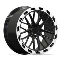 Jante en alliage forgé 21x9.5 5x130 CB 71.6 ET61, design à rayons sur mesure, finition noire usinée, vente en gros directe usine, faible MOQ, échantillon