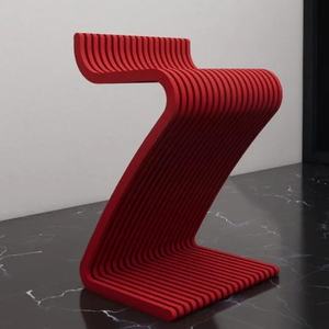 ML-BR03 Tabourets de bar au design minimaliste en forme de Z, chaises hautes en bois massif, meubles pour la maison, salon, cuisine, pub - Product Image 1