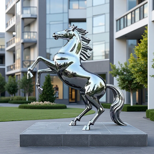 <span class=keywords><strong>Escultura</strong></span> Moderna <span class=keywords><strong>de</strong></span> <span class=keywords><strong>Pegaso</strong></span> en Acero Inoxidable Grabado, Decoración <span class=keywords><strong>de</strong></span> Paisaje Animal Grande con Espejo para Exteriores - Product Image 2