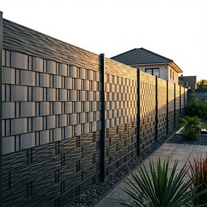 Clôture de jardin en treillis soudé en fer galvanisé <span class=keywords><strong>rigide</strong></span>, recouvert de PVC, courbé en 3D, avec base en <span class=keywords><strong>béton</strong></span>, hauteur 2,4 m, <span class=keywords><strong>pour</strong></span> la sécurité domestique, permanente - Product Image 1