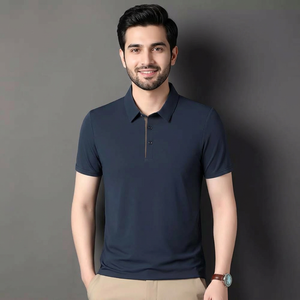 Camiseta Polo de Verano con Logotipo Personalizado OEM, Nueva, Sin Planchado, para Hombre de Mediana Edad, Cuello Solapa, Color Sólido, Manga Corta - Product Image 1