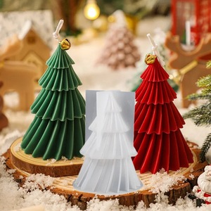 Origami Christmas Tree <b>Candle</b> <b>Mold</b> Tapered Shape Transparent White For Diy <b>Candle</b> Making Kits Christmas Decoration - Product Image 2