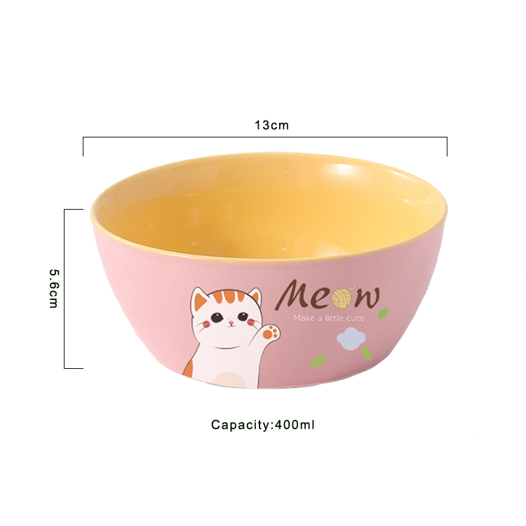 Popular new cartoon children's ceramic rice bowl cute creative tableware student dormitory home single dessert bowl