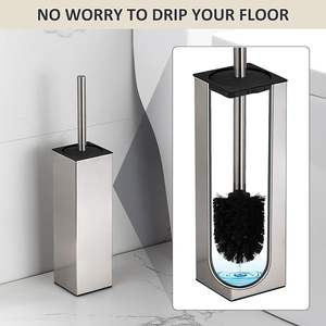 304 ensemble de porte-brosse de toilette carré en acier inoxydable nettoyant de salle de bain <span class=keywords><strong>pas</strong></span> <span class=keywords><strong>cher</strong></span> brosse de toilette toilette - Product Image 6