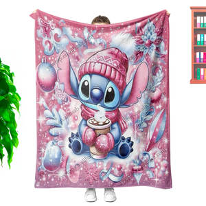 Bonitos diseños populares 3D <span class=keywords><strong>Stitch</strong></span> dibujos animados impreso 100% poliéster logotipo personalizado foto tamaño bajo usable tejido polar <span class=keywords><strong>Manta</strong></span> - Product Image 4