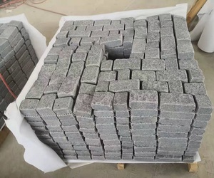 Tối màu Xám <span class=keywords><strong>Granite</strong></span> đá cuội với lưới đường lái xe pavers - Product Image 2