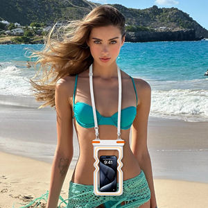 Étui de té<span class=keywords><strong>l</strong></span>éphone étanche flottant transparent gonflable avec écran tactile IPX8 pour la natation et la plage - Product Image 2