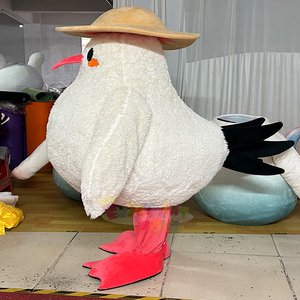 Hot Bán Tùy Chỉnh Dành Cho Người Lớn Gà Linh Vật Trang Phục-Trắng Phim Hoạt Hình Sang Trọng Nhân Vật Với Mũ Rơm & Cam Chân Cho Lễ Hội Đảng - Product Image 3