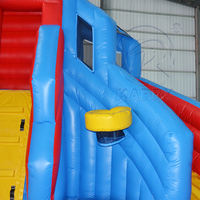 Château Gonflable Commercial Personnalisé OEM Multi-Toboggans avec Piscine à Jet d'Eau et Panier de Basketball en PVC de Qualité Professionnelle pour la Vente en Gros