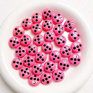 Perles acryliques de chaîne de téléphone portable pour bricolage, palette de couleurs rondes et plates, perles en vrac pour des conceptions créatives - Product Image 2