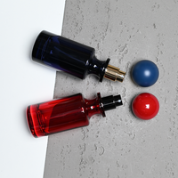 Flacon de parfum personnalisé en verre avec bouchon boule rouge 30ml 50ml 100ml, flacon de parfum vide avec bouchon boule, logo personnalisé, boîte cadeau