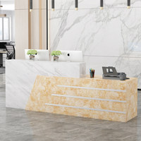 QT-245X  Comptoir de réception moderne et minimaliste en cuir laqué, comptoir de bar, table de comptoir pour les magasins de vêtements et les instituts de beauté
