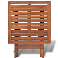 Kleiner Klappbarer Gartentisch Beistelltisch für Terrasse Outdoor Kaffee Tee Getränke Teakholz Picknicktisch