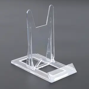 Suporte ajustável transparente para exibição de cavalete em acrílico plástico 2 peças