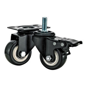 1 Zoll 1,5 Zoll 2 Zoll 2,5 Zoll leichte, kleine, starre, drehbare Rollstuhlrollen aus schwarzem PVC/Polyurethan - Product Image 6